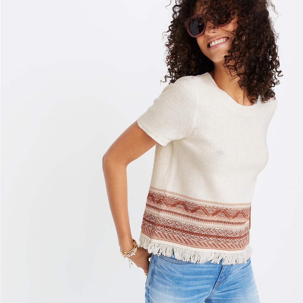 Madewell Fringed Medina Sweater Tee